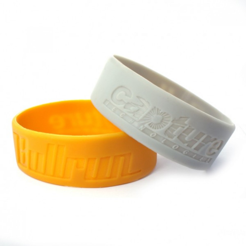 3/4" Wide Glow-In-The-Dark Silicone Wristband (Debossed Or Embossed) Custom Imprinted