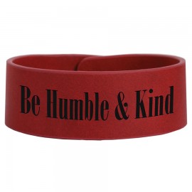 9.5" x 1" Rose Leatherette Cuff Bracelet Custom Branded