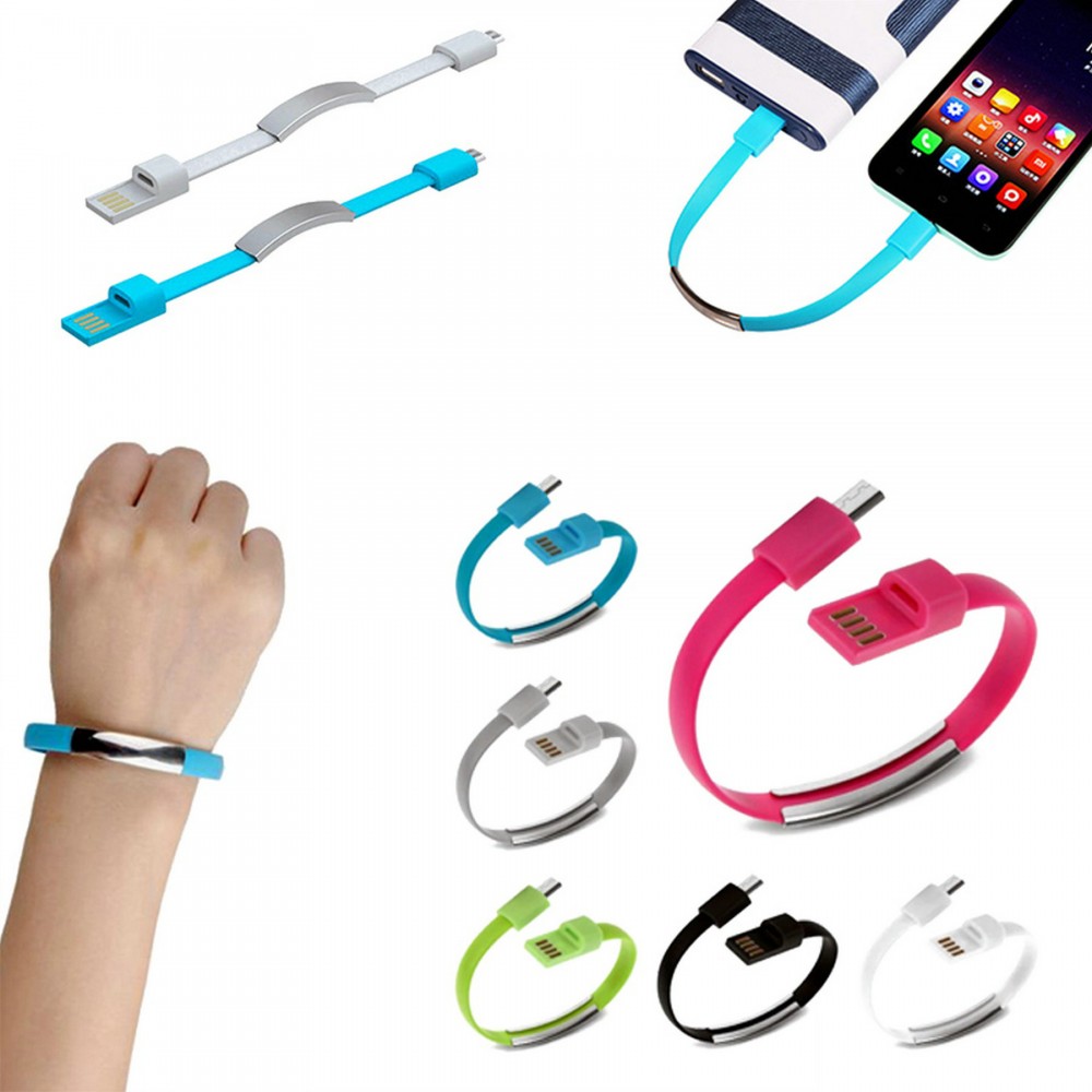 USB Data Cable Bracelet Wristband Logo Printed USB Data Cable Bracelet Wristband Logo Printed
