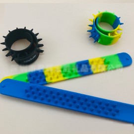 Logo Branded Spiky Silicone Slap Bracelet