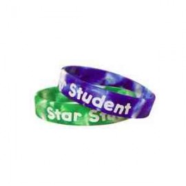 Logo Branded Custom Printed Swirl Silicone Wristbands