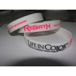 Custom Printed Silicone Debossed Wristband (0.5" Wide)