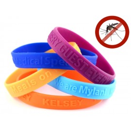 Custom Printed " Embossed Silicone Mosquito Repellant Wristband  Custom Printed " Embossed Silicone Mosquito Repellant Wristband
