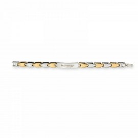 Logo Branded Magnetic Bracelet (Alternating Silver & Gold Links)