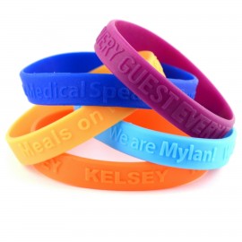 Custom Printed " Embossed Silicone Wristband