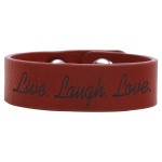 8.5" x.75" Rose Leatherette Youth Cuff Bracelet Custom Imprinted