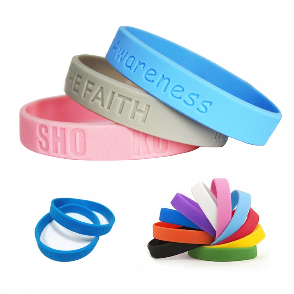 1/2" Debossed Silicone Bracelet Custom Branded 1/2" Debossed Silicone Bracelet Custom Branded