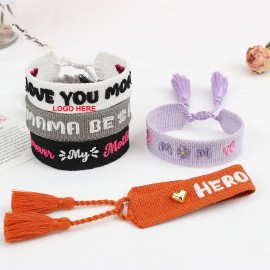 Knitted Bracelet Unisex Logo Printed