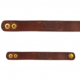 Custom Imprinted Synthetic Leather Bracelet with Embossed Logo (2 Snaps)