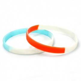 1/4" (6mm) Wide Multi-Color Silicone Wristband (Debossed Or Embossed) Custom Branded