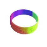 1/2" Segmented Embossed Silicone Wristbands Logo Printed