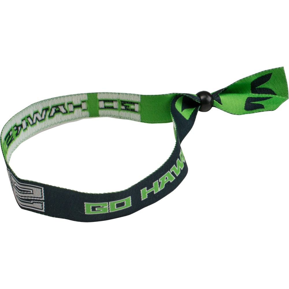 Logo Branded Woven Wristband with Sliding Ball