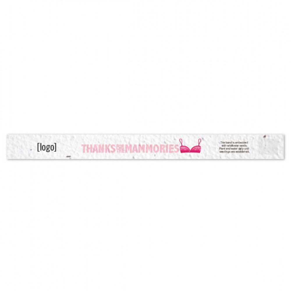 Custom Imprinted Seed Paper Breast Cancer Awareness Wristband - Style L