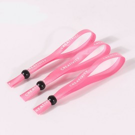 Logo Branded Breast Cancer Awareness Satin Wristbands