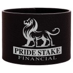 Custom Printed 9.5" x 2" Black/Silver Leatherette Cuff Bracelet