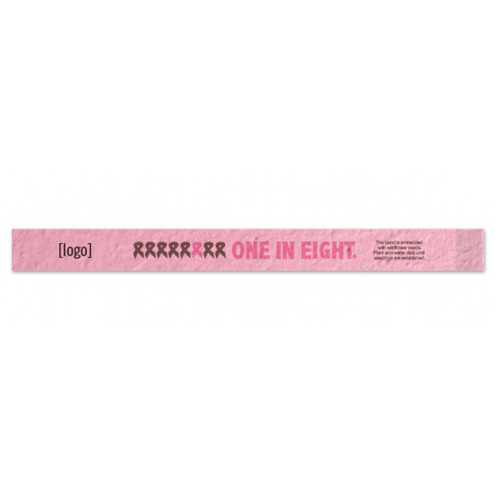 Seed Paper Breast Cancer Awareness Wristband - Style CP Custom Imprinted