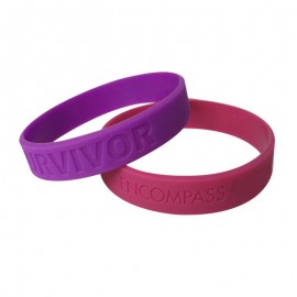 Logo Branded Silicone Wristband w/Debossed Logo