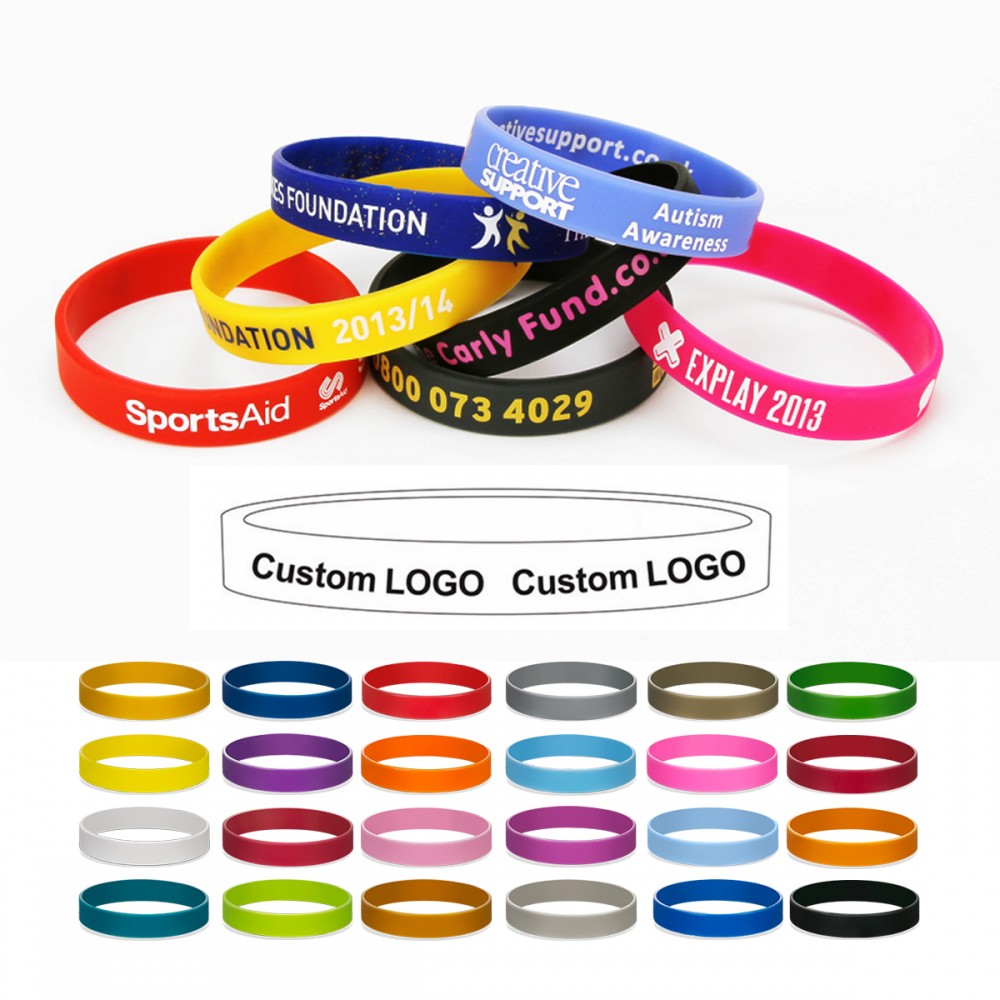 Custom Imprinted Solid Color Silicone Bracelet