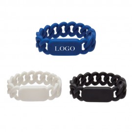 Custom Printed Chain Link Band Silicone Bracelet