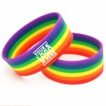Custom Imprinted Rainbow Silicone Wristband