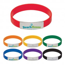 Custom Imprinted Silicone Wristband with Metal Clip