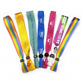 Logo Branded Fluorescent Neon Full Color Cloth Wristbands Fluorescent Neon Full Color Cloth Wristband