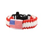 Custom Printed Flag Pattern Paracord Bracelet With Whistle