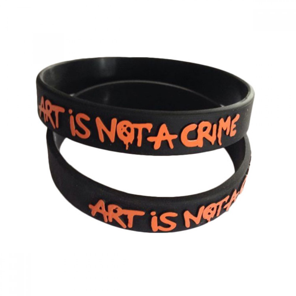 1/2" Silicone Embossed Bracelet Custom Imprinted 1/2" Silicone Embossed Bracelet Custom Imprinted