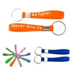 Debossed Silicone Keychain With Color Filled Custom Imprinted