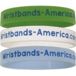 Logo Branded Custom Screen Printed Adult Sized Silicone Bracelets