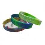 Logo Branded 1/2" Debossed Swirled Silicone Bracelet