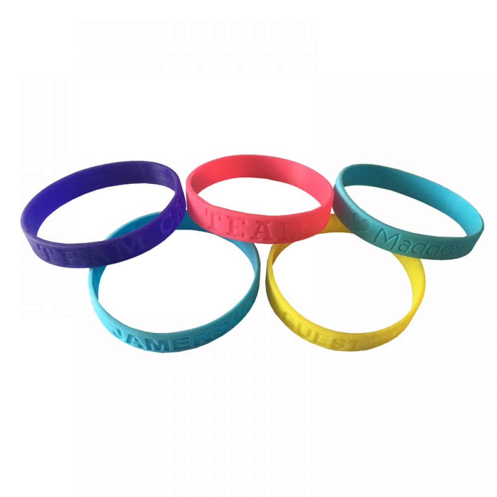 Custom Printed 1/2" Debossed Silicone Bracelet Custom Printed 1/2" Debossed Silicone Bracelet