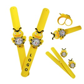 Bee Shape Cartoon Slap Watch For Kids Custom Branded