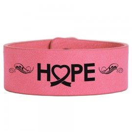 9.5" x 1" Pink Leatherette Cuff Bracelet Custom Imprinted  9.5" x 1" Pink Leatherette Cuff Bracelet Custom Imprinted