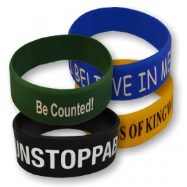 Logo Branded 1" Printed Silicone Wristband - RUSH