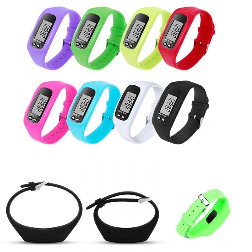 Custom Printed Silicone Wristband Sport Watch Pedometer Custom Printed Silicone Wristband Sport Watch Pedometer