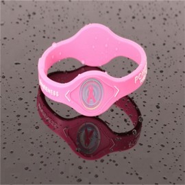 Custom Printed Breast Cancer Awareness Ion Silicone Bracelet