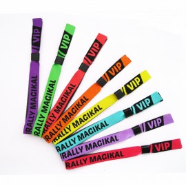 Customized Party Event Embroidered Fabric Wristband Logo Printed
