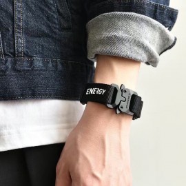 Hip-Hop Athletic Functional Metal Clasp Bracelet Logo Printed  Hip-Hop Athletic Functional Metal Clasp Bracelet Logo Printed