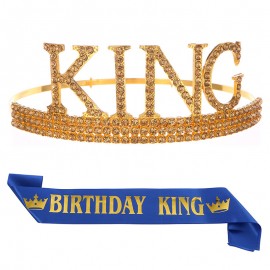 Birthday King Crown w/ Sash Custom Imprinted