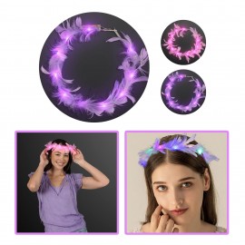 LED Feather Crown Headband Logo Branded