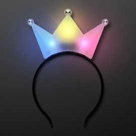 Logo Branded Color Change Crown LED Tiara Headband - Domestic Print