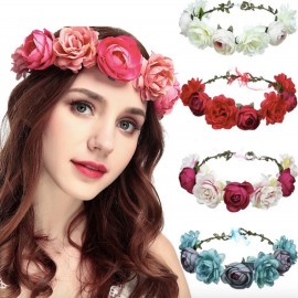 Boho Floral Garland Crown Logo Branded