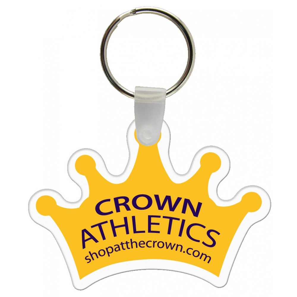 Custom Key Tags - Full Color on any White Vinyl - Crown Logo Branded
