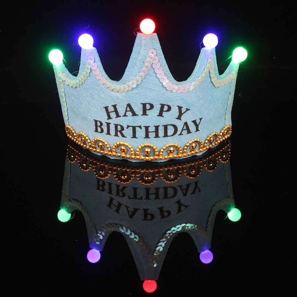Logo Branded LED Light-Up Crown Party Hat