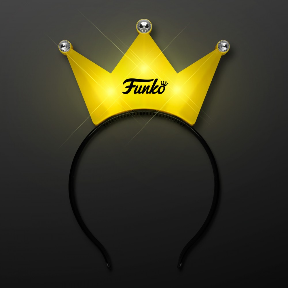 Light Up Yellow Crown Tiara Princess Headband Custom Imprinted Light Up Yellow Crown Tiara Princess Headband Custom Imprinted