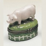 Porcelain Hinged Cute Piggy Box Logo Branded