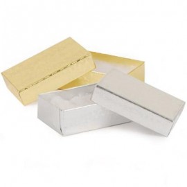 Custom Imprinted Gold & Silver Foil Jewelry Box (2 7/16" x 1 5/8" x 13/16")