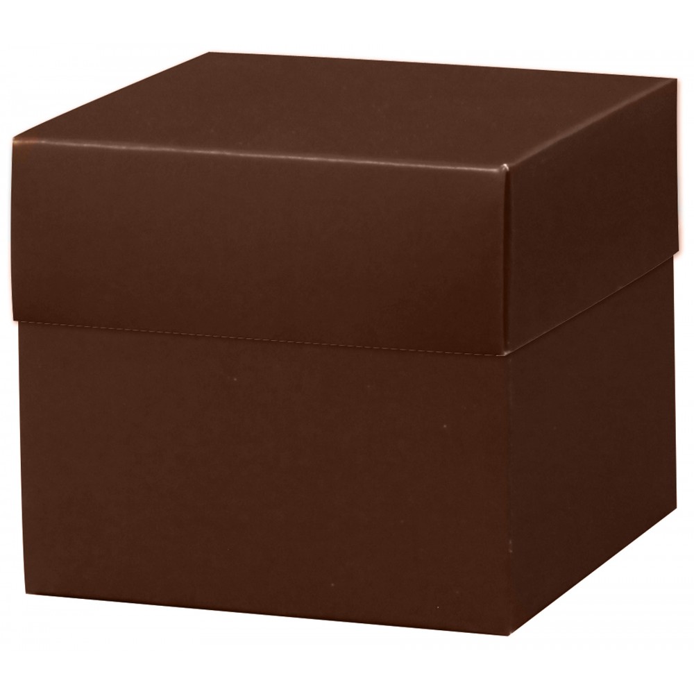 Custom Imprinted Chocolate Deluxe Gift Box w/ Lid - 4 x 4 x 3.5 Custom Imprinted Chocolate Deluxe Gift Box w/ Lid - 4 x 4 x 3.5
