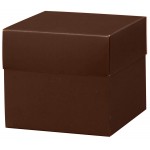 Custom Imprinted Chocolate Deluxe Gift Box w/ Lid - 4 x 4 x 3.5